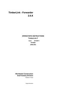 John Deere TimberLink Forwarder 2.0.X Forwarder data link system Operator Manual F076808 — actual manual cover