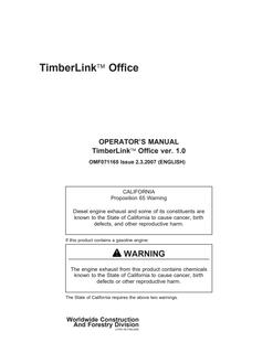 John Deere TimberLink Office Forestry office software Operator Manual OMF071165 — actual manual cover
