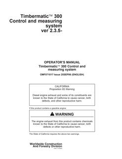 John Deere Timbermatic 300 Operator Manual OMF071017 — 2006-09-25 — actual manual cover