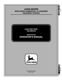 John Deere Tow-Behind Tow-behind lawn care tools Operator Manual OMM138188 — actual manual cover