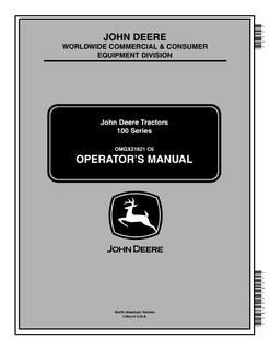 John Deere Tractor Operator Manual OMGX21821 — actual manual cover