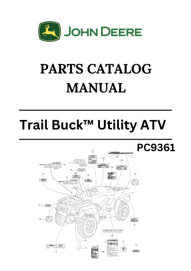 John Deere Trail Buck Utility ATV Parts catalog PC9361 — actual manual cover