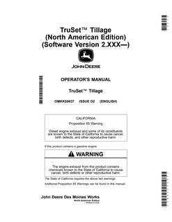 John Deere TruSet Operator's Manual OMKK55637 — actual manual cover