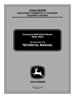 John Deere WE80, WE85 Walk-Behind Mower Technical Manual TM112819 — actual manual cover