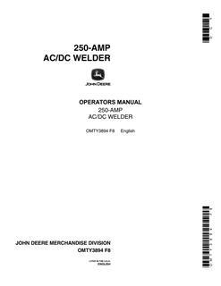 John Deere Welder OMTY3894 — actual manual cover