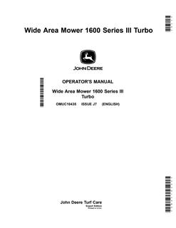 John Deere Wide Area Mower Operator Manual OMUC10435 — actual manual cover