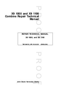John Deere X9 1000, X9 1100 Combine Repair technical manual TM154519 — actual manual cover
