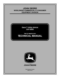 John Deere XUV 850D Gator Utility Vehicle Technical Manual TM1737 — actual manual cover
