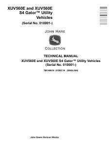 John Deere XUV560E, XUV560E S4 Utility Vehicle Technical Manual TM149619 — actual manual cover