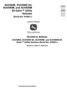 John Deere XUV590E, XUV590E S4, XUV590M, XUV590M S4 Gator utility vehicle Technical manual TM149719 — actual manual cover