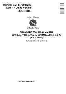 John Deere XUV590i, XUV590i S4 Gator utility vehicle Diagnostic technical manual TM143219 — actual manual cover