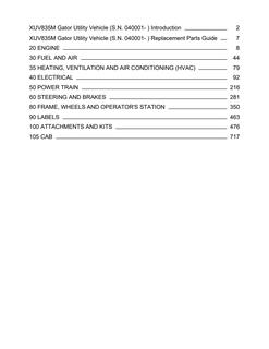 John Deere XUV835M Utility vehicle Parts catalog PC16082 — actual manual cover