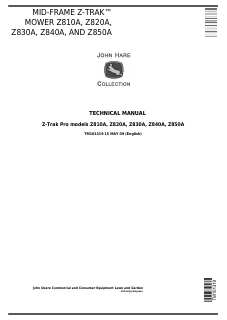 John Deere Z810A, Z820A, Z830A, Z840A, Z850A Zero-Turn Mower Technical Manual TM101319 — actual manual cover