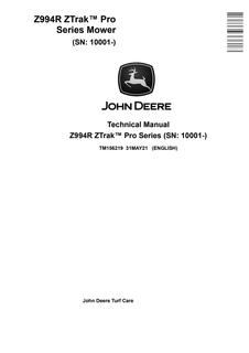 John Deere Z994R Mower Technical Manual TM156219 — actual manual cover