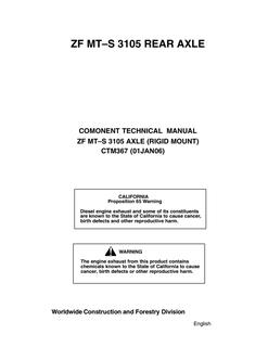 John Deere ZF MT-S 3105 Rear axle Component technical manual CTM367 — actual manual cover