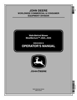 MowMentum JS25 and JS35 Walk-Behind Mowers — actual manual cover