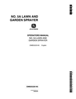 No. 5A Lawn and Garden Sprayer Operators Manual — actual manual cover