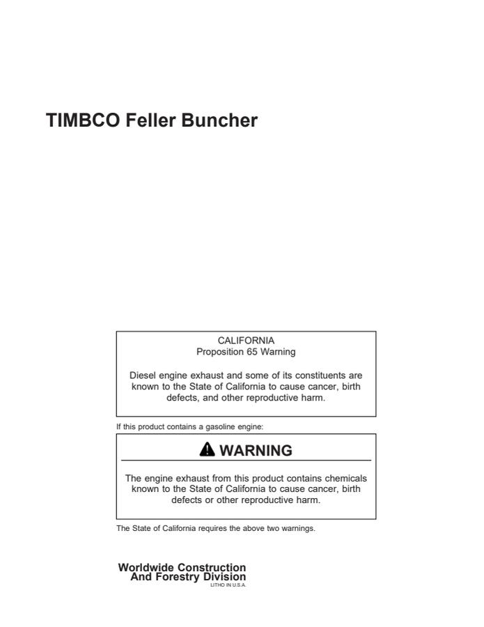 TIMBCO T25 Feller Buncher — actual manual cover