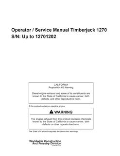 Timberjack 1270 Harvester — actual manual cover