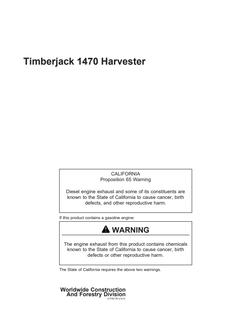 Timberjack 1470 Harvester — actual manual cover