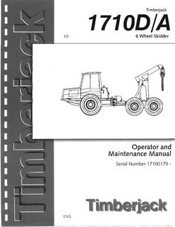 Timberjack 1710D/A 6 Wheel Skidder Operator and Maintenance Manual — actual manual cover