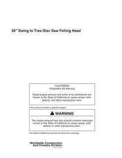 Timberjack 20-inch Swing-to-Tree Disc Saw Felling Head — actual manual cover