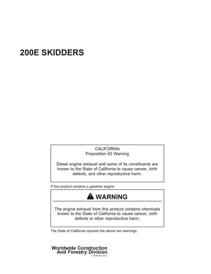 Timberjack 200E Skidder — actual manual cover