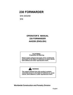 Timberjack 230 Forwarder — actual manual cover
