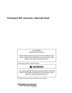 Timberjack 608 Harvester Alternate Head — actual manual cover