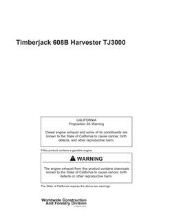 Timberjack 608B Harvester TJ3000 — actual manual cover
