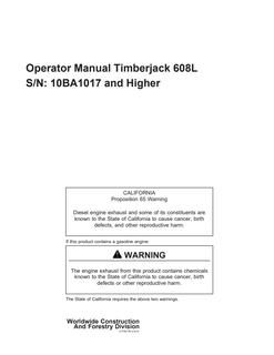 Timberjack 608L Feller Buncher — actual manual cover