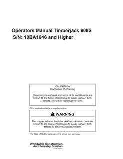 Timberjack 608S Harvester — actual manual cover