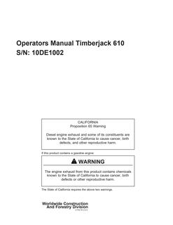 Timberjack 610 Forwarder — actual manual cover