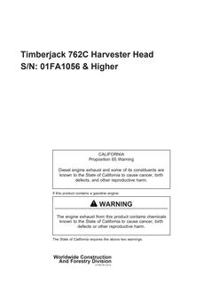 Timberjack 762C Harvester Head — actual manual cover