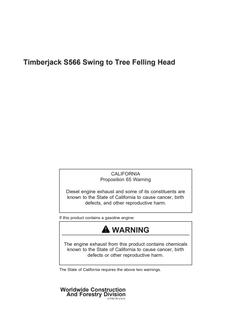 Timberjack S566 Swing to Tree Felling Head — actual manual cover