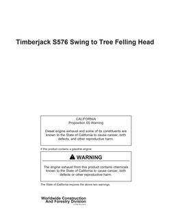 Timberjack S576 Swing to Tree Felling Head — actual manual cover
