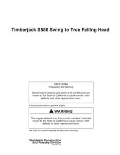 Timberjack S586 Swing to Tree Felling Head — actual manual cover