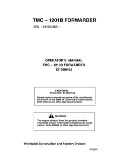 TMC 1201B Forwarder — actual manual cover