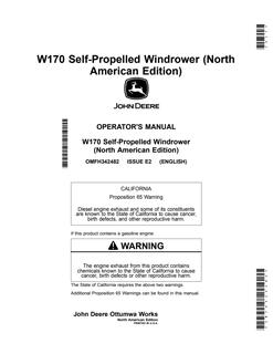 W170 Self-Propelled Windrower (North American Edition) — actual manual cover