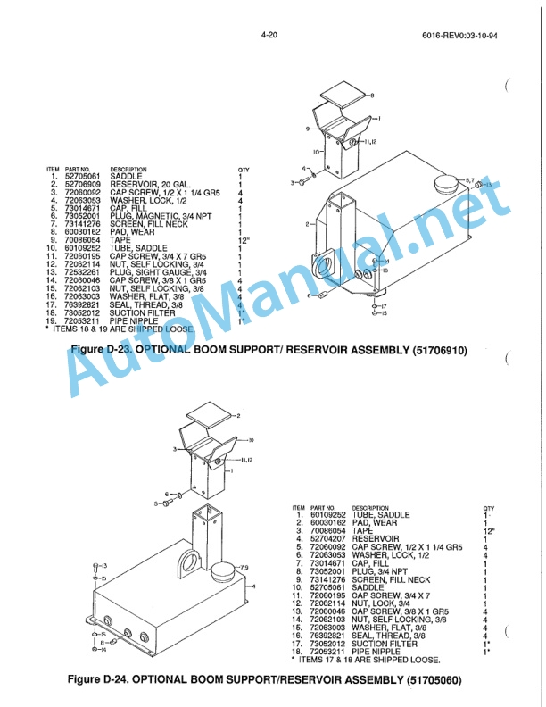 IMT Model 6016 Crane Parts and Specifications 9990739 03-29-96-4