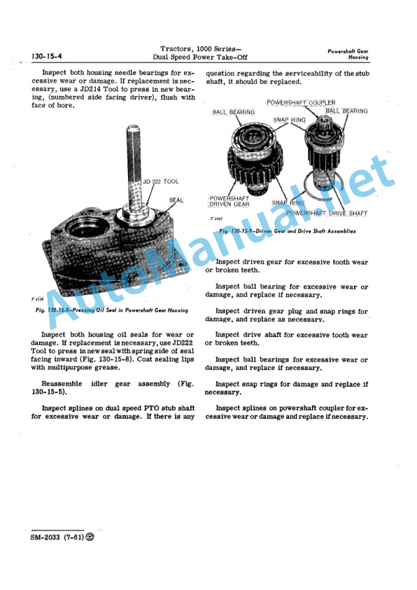 John Deere 1000 Series Tractors Service Manual SM2033 01MAR65-4