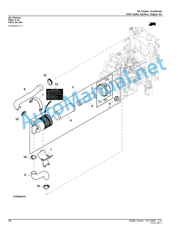 John Deere 3036E Tractor Parts Catalog PC13468 October 2020-2