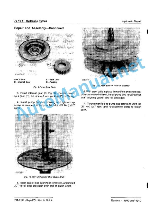 John Deere 4040 and 4240 Tractors Technical Manual TM1181 NOV 88-3