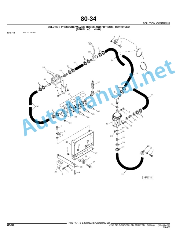 John Deere 4700 SELF-PROPELLED SPRAYER Parts Catalog PC2448 JAN-06-4