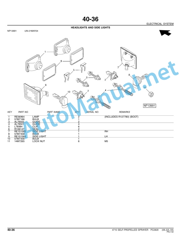 John Deere 4710 Self-Propelled Sprayer Parts Catalog PC2829 March 2006-2