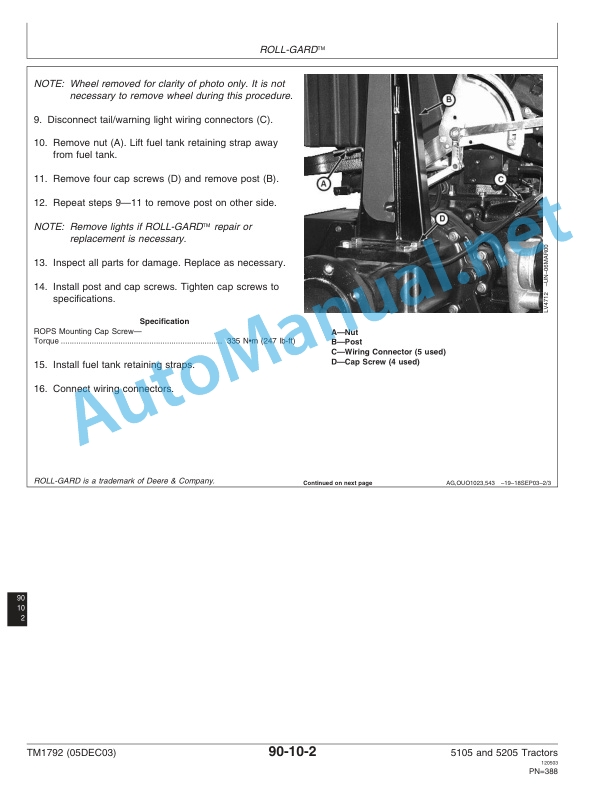 John Deere 5105 and 5205 Tractors Technical Manual TM1792 05DEC03-3