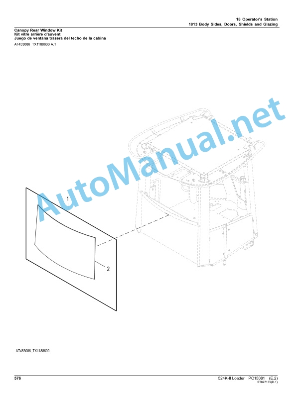 John Deere 524K-II Loader Parts Catalog PC15081 Sep-19-4