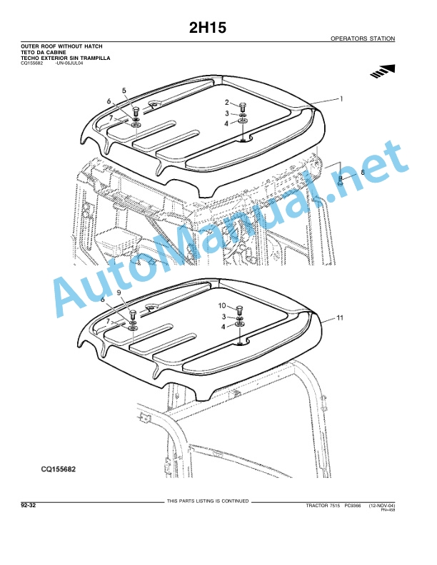 John Deere 7515 Tractor Parts Catalog PC9366 Mar-06-5