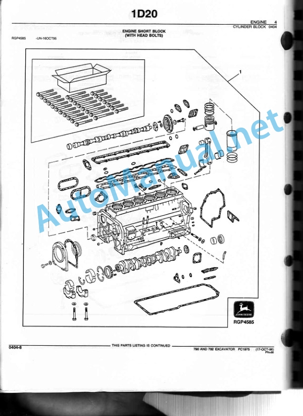 John Deere 790 Excavator TP21169 02-Dec-87-3