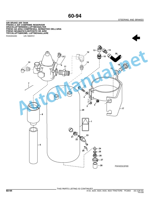 John Deere 8120, 8220, 8320, 8420 and 8520 Tractors Parts Catalog PC2850 Mar-06-4